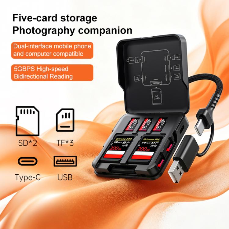 ADS-319 Multifunctional Portable Dual-Purpose Card Reader Storage Box