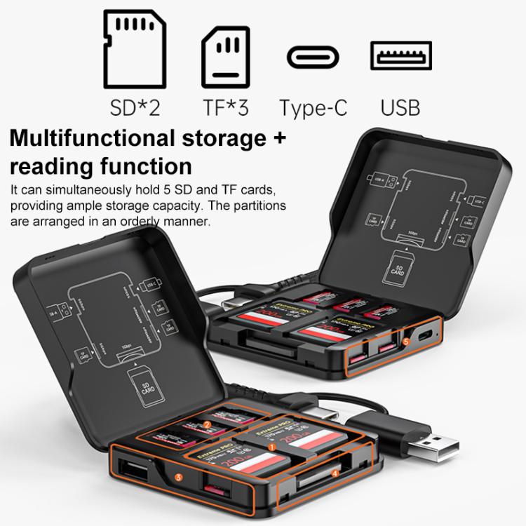 ADS-319 Multifunctional Portable Dual-Purpose Card Reader Storage Box