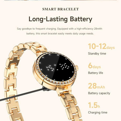 L6 Zinc Alloy Smart Bracelet Supports Call Reminder / Heart Rate / Sleep / Blood Oxygen / Pressure