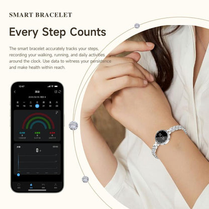 L6 Zinc Alloy Smart Bracelet Supports Call Reminder / Heart Rate / Sleep / Blood Oxygen / Pressure