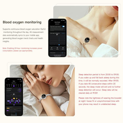 L6 Zinc Alloy Smart Bracelet Supports Call Reminder / Heart Rate / Sleep / Blood Oxygen / Pressure