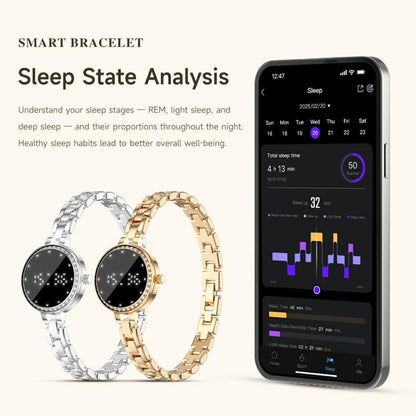 L6 Zinc Alloy Smart Bracelet Supports Call Reminder / Heart Rate / Sleep / Blood Oxygen / Pressure