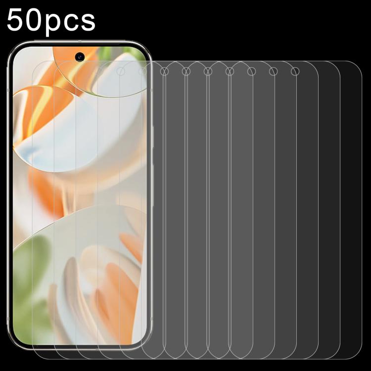 50pcs 0.18mm High Aluminum Tempered Glass Film, Support Fingerprint Unlocking, For Google Pixel 10 Pro XL, For Google Pixel 10 Pro, For Google Pixel 10, For Google Pixel 9 Pro XL, For Google Pixel 9 Pro, For Google Pixel 9
