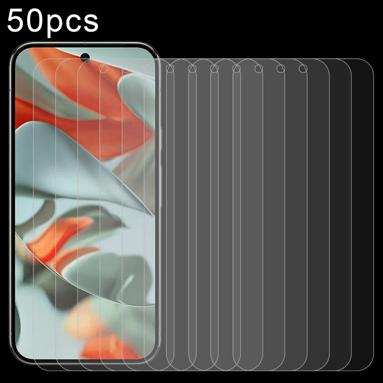 50pcs 0.18mm High Aluminum Tempered Glass Film, Support Fingerprint Unlocking, For Google Pixel 10 Pro XL, For Google Pixel 10 Pro, For Google Pixel 10, For Google Pixel 9 Pro XL, For Google Pixel 9 Pro, For Google Pixel 9