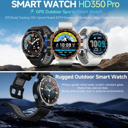 HD350 Pro 1.32 inch AMOLED GPS Sport Smart Watch, Support Bluetooth Call / Sleep / Blood Oxygen / Heart Rate / Long Sitting Health Monitor