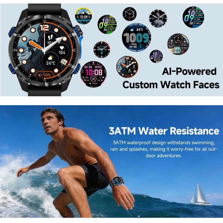 HD350 Pro 1.32 inch AMOLED GPS Sport Smart Watch, Support Bluetooth Call / Sleep / Blood Oxygen / Heart Rate / Long Sitting Health Monitor