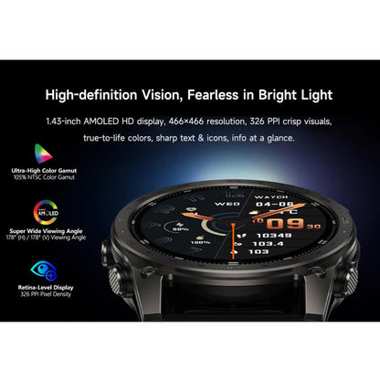 T8 Pro 1.43 inch AMOLED Sport Smart Watch, Support Bluetooth Call / Sleep / Blood Oxygen / Heart Rate / Long Sitting Health Monitor
