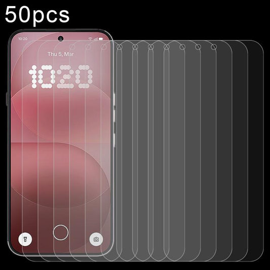 50pcs 0.18mm High Aluminum Tempered Glass Film, Support Fingerprint Unlocking, For Nothing Phone 4a Pro