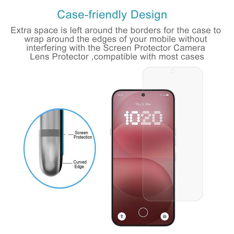 50pcs 0.18mm High Aluminum Tempered Glass Film, Support Fingerprint Unlocking, For Nothing Phone 4a Pro