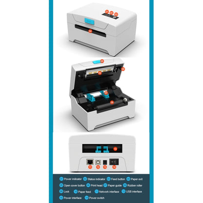 ZJ-8600 76x130 Single Paper Waybill Express Bill Label Printer,, EU Plug, US Plug, UK Plug