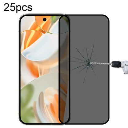 25pcs Full Cover Anti-peeping Tempered Glass Film,  Support Fingerprint Unlocking, For Google Pixel 10 Pro XL, For Google Pixel 10 Pro, For Google Pixel 10, For Google Pixel 9 Pro XL, For Google Pixel 9 Pro, For Google Pixel 9, For Google Pixel 8a     ...