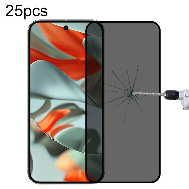 25pcs Full Cover Anti-peeping Tempered Glass Film,  Support Fingerprint Unlocking, For Google Pixel 10 Pro XL, For Google Pixel 10 Pro, For Google Pixel 10, For Google Pixel 9 Pro XL, For Google Pixel 9 Pro, For Google Pixel 9, For Google Pixel 8a     ...