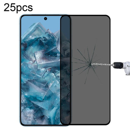 25pcs Full Cover Anti-peeping Tempered Glass Film,  Support Fingerprint Unlocking, For Google Pixel 10 Pro XL, For Google Pixel 10 Pro, For Google Pixel 10, For Google Pixel 9 Pro XL, For Google Pixel 9 Pro, For Google Pixel 9, For Google Pixel 8a     ...
