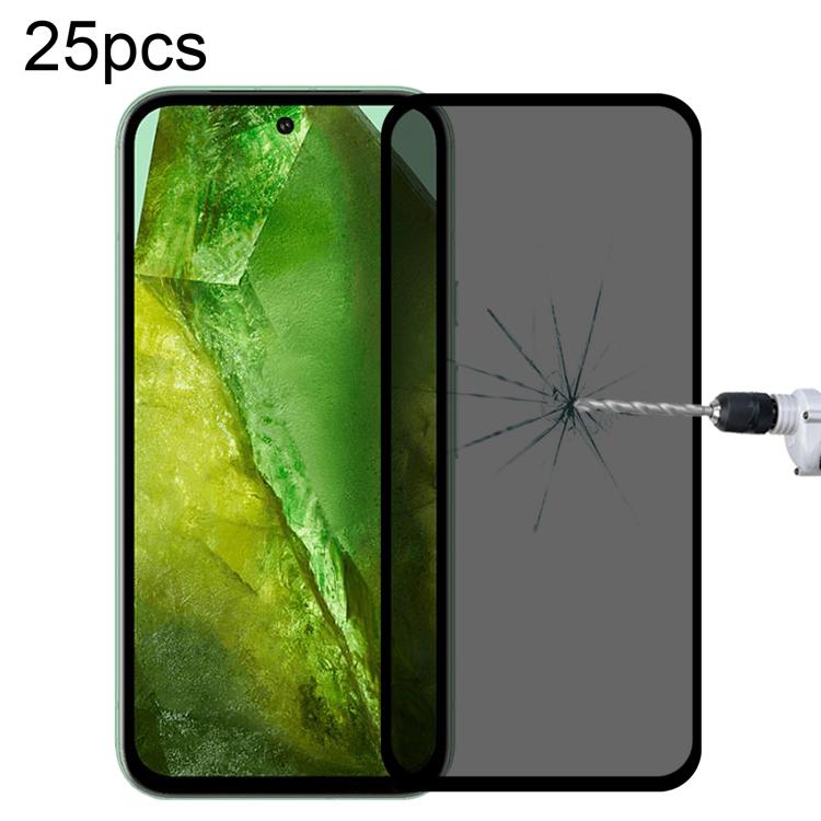 25pcs Full Cover Anti-peeping Tempered Glass Film,  Support Fingerprint Unlocking, For Google Pixel 10 Pro XL, For Google Pixel 10 Pro, For Google Pixel 10, For Google Pixel 9 Pro XL, For Google Pixel 9 Pro, For Google Pixel 9, For Google Pixel 8a     ...