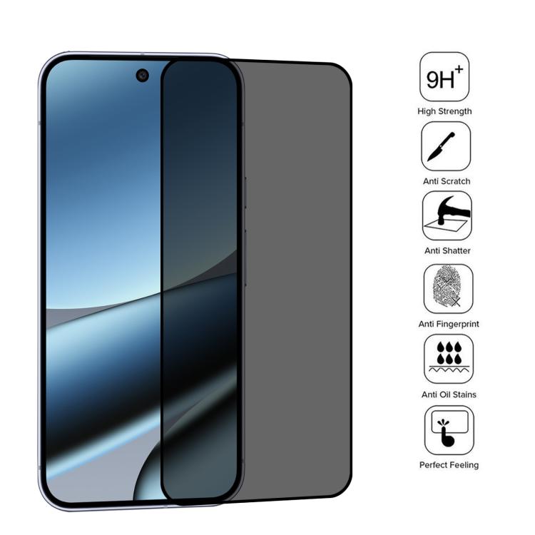 High Transparency Full Cover Anti-spy Tempered Glass Film, Support Fingerprint Unlocking, For Google Pixel 10 Pro XL, For Google Pixel 10 Pro, For Google Pixel 10, For Google Pixel 9 Pro XL, For Google Pixel 9 Pro, For Google Pixel 9