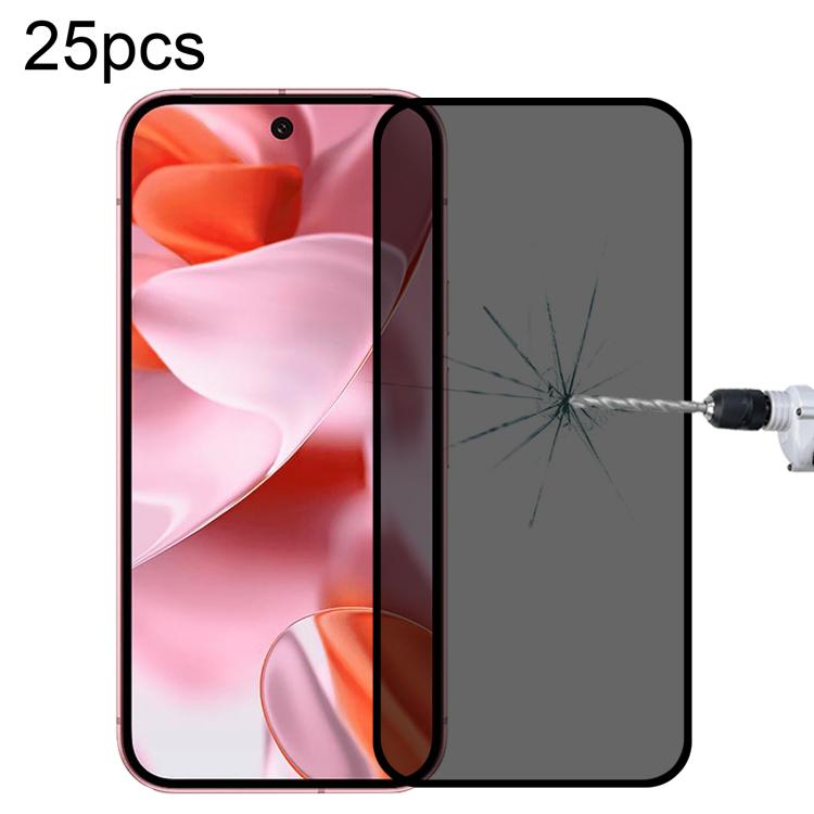 25pcs High Transparency Full Cover Anti-spy Tempered Glass Film, Support Fingerprint Unlocking, For Google Pixel 10 Pro XL, For Google Pixel 10 Pro, For Google Pixel 10, For Google Pixel 9 Pro XL, For Google Pixel 9 Pro, For Google Pixel 9