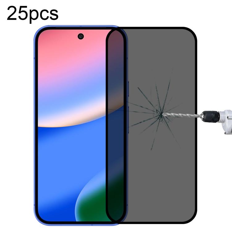 25pcs High Transparency Full Cover Anti-spy Tempered Glass Film, Support Fingerprint Unlocking, For Google Pixel 10 Pro XL, For Google Pixel 10 Pro, For Google Pixel 10, For Google Pixel 9 Pro XL, For Google Pixel 9 Pro, For Google Pixel 9