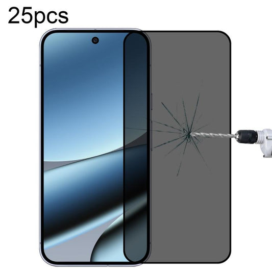 25pcs High Transparency Full Cover Anti-spy Tempered Glass Film, Support Fingerprint Unlocking, For Google Pixel 10 Pro XL, For Google Pixel 10 Pro, For Google Pixel 10, For Google Pixel 9 Pro XL, For Google Pixel 9 Pro, For Google Pixel 9