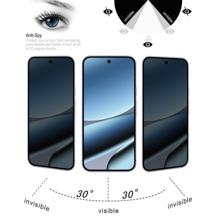 25pcs High Transparency Full Cover Anti-spy Tempered Glass Film, Support Fingerprint Unlocking, For Google Pixel 10 Pro XL, For Google Pixel 10 Pro, For Google Pixel 10, For Google Pixel 9 Pro XL, For Google Pixel 9 Pro, For Google Pixel 9