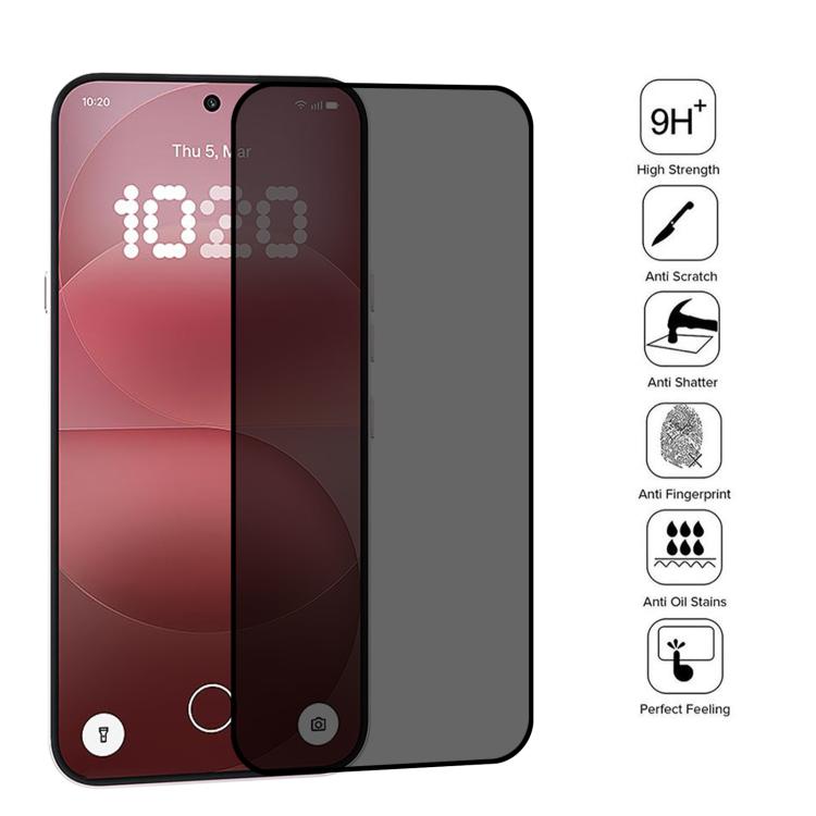 25pcs High Transparency Full Cover Anti-spy Tempered Glass Film, Support Fingerprint Unlocking, For Nothing Phone 4a Pro