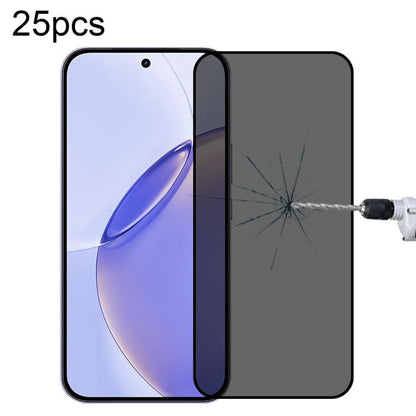 25pcs High Transparency Full Cover Anti-spy Tempered Glass Film, Support Fingerprint Unlocking, For Realme Neo8 5G, For Realme 16 Pro 5G