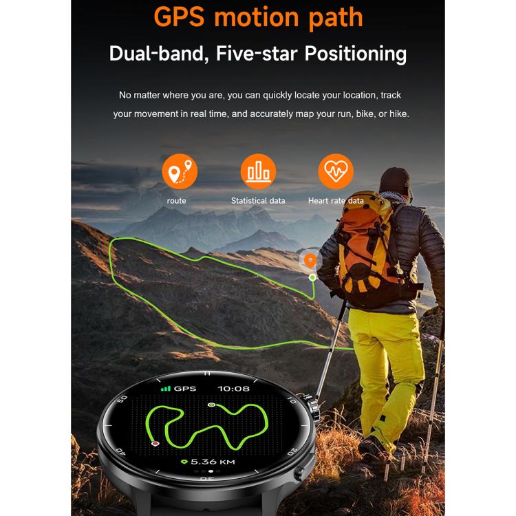 S666 1.43 inch AMOLED HD GPS Sport Smart Watch, Support Bluetooth Call / Sleep / Blood Oxygen / Heart Rate / Female Menstrual Cycle