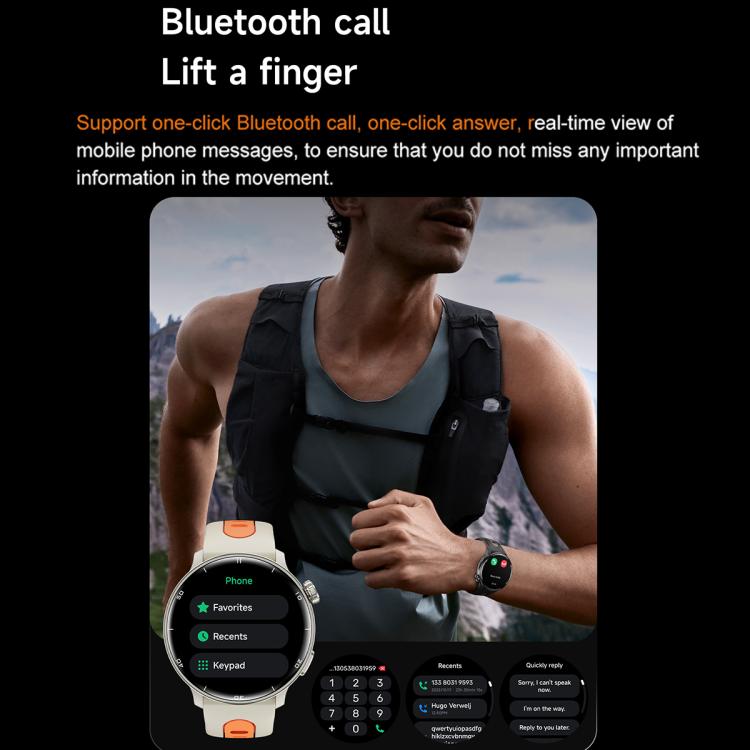 S666 1.43 inch AMOLED HD GPS Sport Smart Watch, Support Bluetooth Call / Sleep / Blood Oxygen / Heart Rate / Female Menstrual Cycle