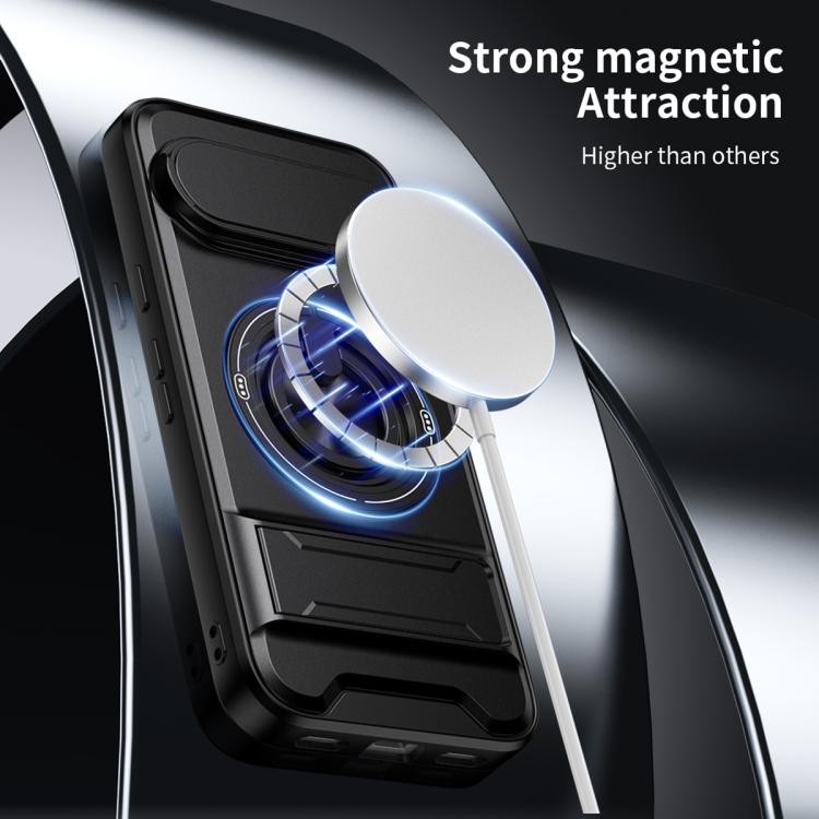 Lens Sliding Window Multifunctional Magnetic Shockproof Phone Case, For Google Pixel 11 / 11 Pro, For Google Pixel 10a, For Google Pixel 9a, For Google Pixel 9 Pro XL 5G, For Google Pixel 9, For Google Pixel 8a, For Google Pixel 8 Pro, For Google Pixel...