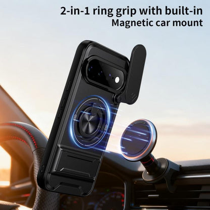 Lens Sliding Window Multifunctional Magnetic Shockproof Phone Case, For Google Pixel 11 / 11 Pro, For Google Pixel 10a, For Google Pixel 9a, For Google Pixel 9 Pro XL 5G, For Google Pixel 9, For Google Pixel 8a, For Google Pixel 8 Pro, For Google Pixel...