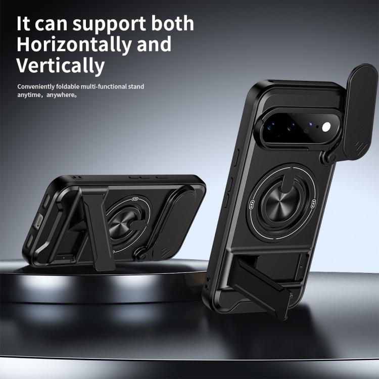 Lens Sliding Window Multifunctional Magnetic Shockproof Phone Case, For Google Pixel 11 / 11 Pro, For Google Pixel 10a, For Google Pixel 9a, For Google Pixel 9 Pro XL 5G, For Google Pixel 9, For Google Pixel 8a, For Google Pixel 8 Pro, For Google Pixel...