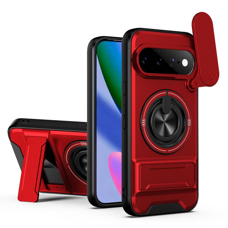 Lens Sliding Window Multifunctional Magnetic Shockproof Phone Case, For Google Pixel 11 / 11 Pro, For Google Pixel 10a, For Google Pixel 9a, For Google Pixel 9 Pro XL 5G, For Google Pixel 9, For Google Pixel 8a, For Google Pixel 8 Pro, For Google Pixel...