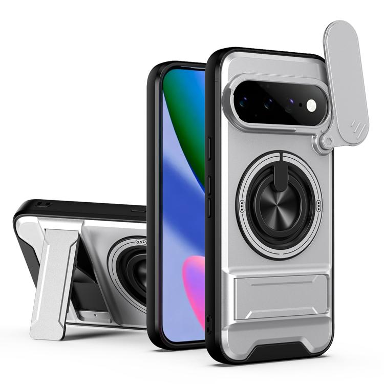 Lens Sliding Window Multifunctional Magnetic Shockproof Phone Case, For Google Pixel 11 / 11 Pro, For Google Pixel 10a, For Google Pixel 9a, For Google Pixel 9 Pro XL 5G, For Google Pixel 9, For Google Pixel 8a, For Google Pixel 8 Pro, For Google Pixel...