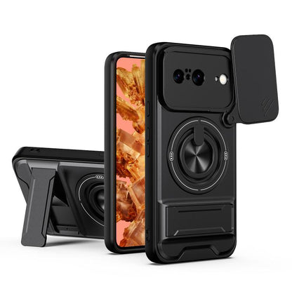 Lens Sliding Window Multifunctional Magnetic Shockproof Phone Case, For Google Pixel 11 / 11 Pro, For Google Pixel 10a, For Google Pixel 9a, For Google Pixel 9 Pro XL 5G, For Google Pixel 9, For Google Pixel 8a, For Google Pixel 8 Pro, For Google Pixel...