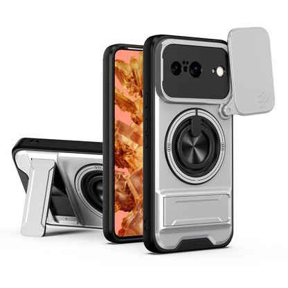 Lens Sliding Window Multifunctional Magnetic Shockproof Phone Case, For Google Pixel 11 / 11 Pro, For Google Pixel 10a, For Google Pixel 9a, For Google Pixel 9 Pro XL 5G, For Google Pixel 9, For Google Pixel 8a, For Google Pixel 8 Pro, For Google Pixel...