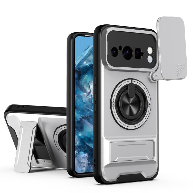 Lens Sliding Window Multifunctional Magnetic Shockproof Phone Case, For Google Pixel 11 / 11 Pro, For Google Pixel 10a, For Google Pixel 9a, For Google Pixel 9 Pro XL 5G, For Google Pixel 9, For Google Pixel 8a, For Google Pixel 8 Pro, For Google Pixel...