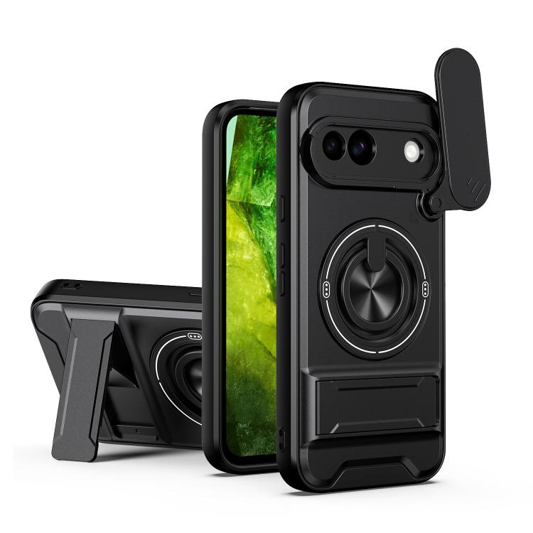 Lens Sliding Window Multifunctional Magnetic Shockproof Phone Case, For Google Pixel 11 / 11 Pro, For Google Pixel 10a, For Google Pixel 9a, For Google Pixel 9 Pro XL 5G, For Google Pixel 9, For Google Pixel 8a, For Google Pixel 8 Pro, For Google Pixel...