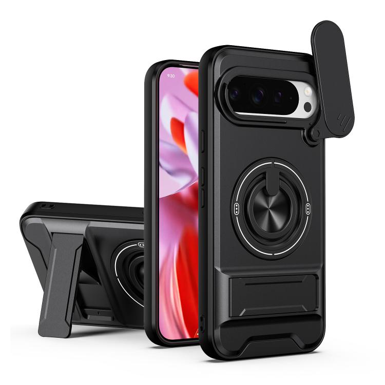 Lens Sliding Window Multifunctional Magnetic Shockproof Phone Case, For Google Pixel 11 / 11 Pro, For Google Pixel 10a, For Google Pixel 9a, For Google Pixel 9 Pro XL 5G, For Google Pixel 9, For Google Pixel 8a, For Google Pixel 8 Pro, For Google Pixel...