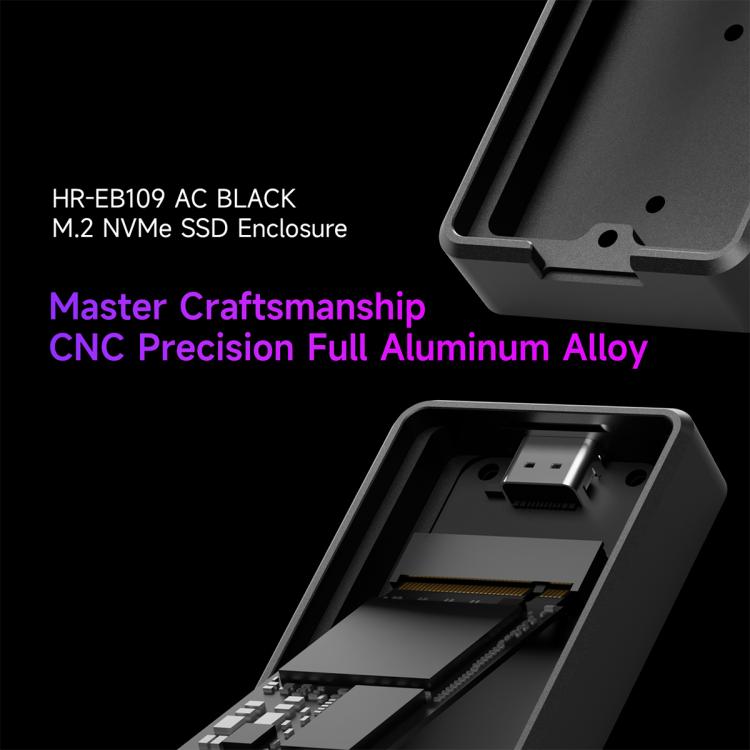 THERMALRIGHT HR-EB109 M.2 NVMe SSD Enclosure with USB to Type-C Cable & Type-C to Type-C Cable, EB109 A-C & C-C Cable