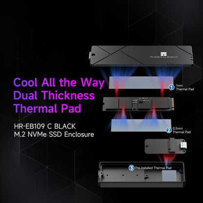 THERMALRIGHT HR-EB109 M.2 NVMe SSD Enclosure with Type-C to Type-C Cable, EB109 C-C Cable