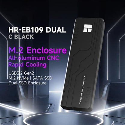 THERMALRIGHT HR-EB109 M.2 NVMe / SATA Dual Protocol SSD Enclosure with Type-C to Type-C Cable, EB109 Dual Protocol