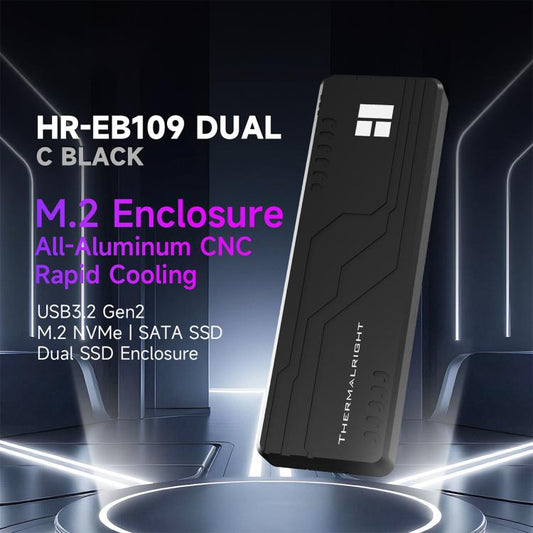 THERMALRIGHT HR-EB109 M.2 NVMe / SATA Dual Protocol SSD Enclosure with Type-C to Type-C Cable, EB109 Dual Protocol