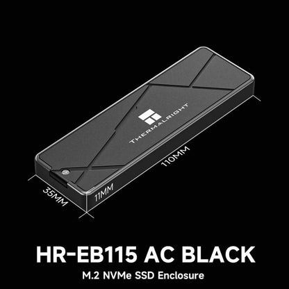 THERMALRIGHT HR-EB115 M.2 NVMe SSD Enclosure with USB to Type-C Cable & Type-C to Type-C Cable, EB115 A-C & C-C Cable