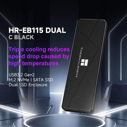 THERMALRIGHT HR-EB115 M.2 NVMe / SATA Dual Protocol SSD Enclosure with Type-C to Type-C Cable, EB115 Dual Protocol