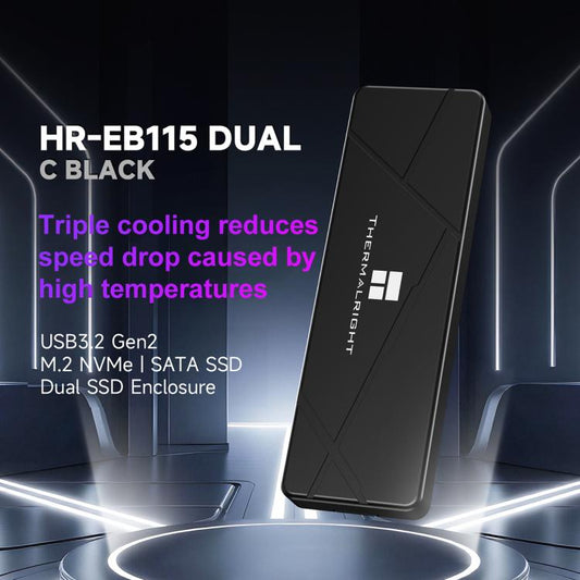 THERMALRIGHT HR-EB115 M.2 NVMe / SATA Dual Protocol SSD Enclosure with Type-C to Type-C Cable, EB115 Dual Protocol