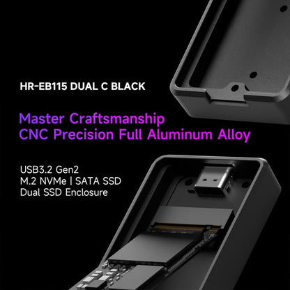 THERMALRIGHT HR-EB115 M.2 NVMe / SATA Dual Protocol SSD Enclosure with Type-C to Type-C Cable, EB115 Dual Protocol