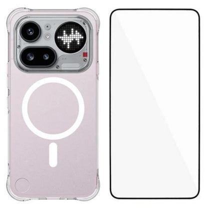 WANLONFENG Transparent Magnetic Four-Corner Shockproof TPU Phone Case with Screen Film, For Nothing Phone 4a Pro, For Nothing Phone 4a, For Nothing Phone 3a Lite, For Nothing Phone 3a Pro