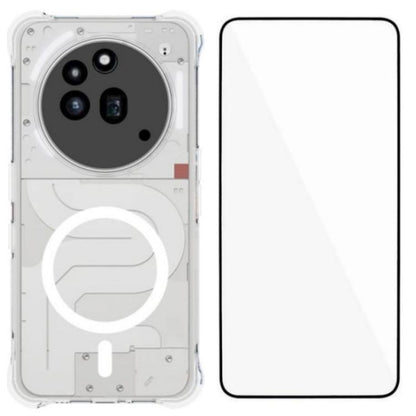 WANLONFENG Transparent Magnetic Four-Corner Shockproof TPU Phone Case with Screen Film, For Nothing Phone 4a Pro, For Nothing Phone 4a, For Nothing Phone 3a Lite, For Nothing Phone 3a Pro