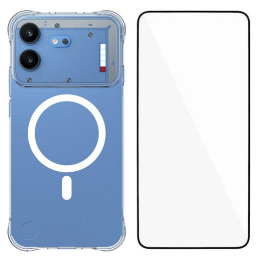 WANLONFENG Transparent Magnetic Four-Corner Shockproof TPU Phone Case with Screen Film, For Nothing Phone 4b, For Nothing Phone 4a Pro, For Nothing Phone 4a, For Nothing Phone 3a Lite, For Nothing Phone 3a Pro