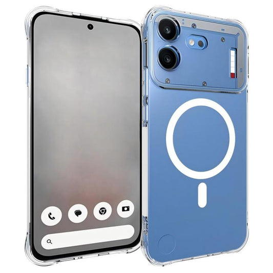 WANLONFENG Transparent Magnetic Four-Corner Shockproof TPU Phone Case with Screen Film, For Nothing Phone 4b, For Nothing Phone 4a Pro, For Nothing Phone 4a, For Nothing Phone 3a Lite, For Nothing Phone 3a Pro