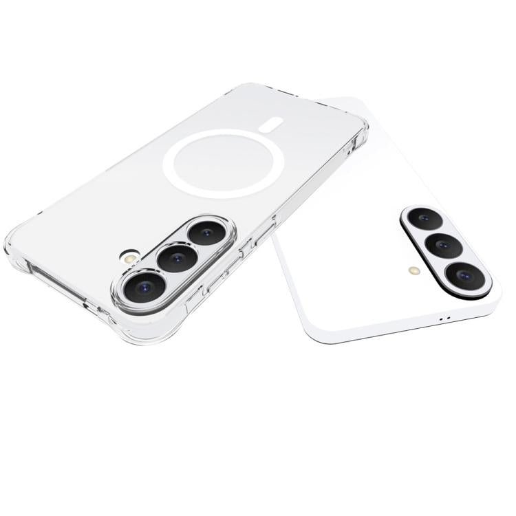 WANLONFENG Transparent Magnetic Four-Corner Shockproof TPU Phone Case with Screen Film, For Galaxy S26 FE 5G, For Galaxy S26+ 5G, For Galaxy S26 Ultra 5G, For Galaxy S26 5G, For Galaxy S25 FE 5G